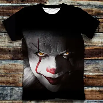 Vasaros Vyrų Mados marškinėliai Pamatė T-Shirt Siaubo Filmas Klounas 3D Spausdinimo Dėlionės Joker Gatvės Pankų Drabužių Unisex Negabaritinių Tees Viršūnės