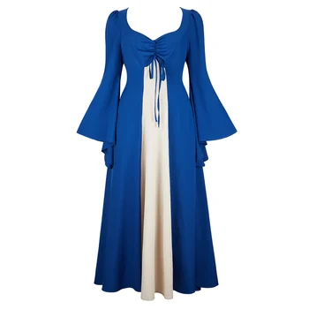 Viduramžių Ir Renesanso Suknelė Plius Dydis Kostiumas Cosplay Viktorijos Suknelė Trimitas Rankovėmis, Juosmens Lieknėjimo Ilga Suknelė Moterims