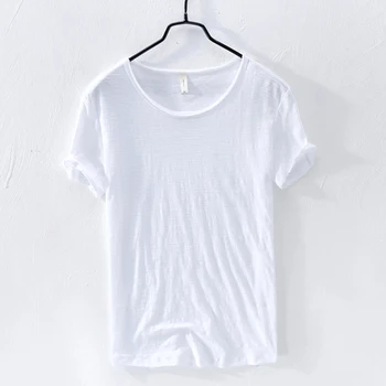 Vyriški trumpomis Rankovėmis T-shirt Vasaros Atsitiktinis O-Kaklo vientisos Spalvos Kvėpuojantis Marškinėliai
