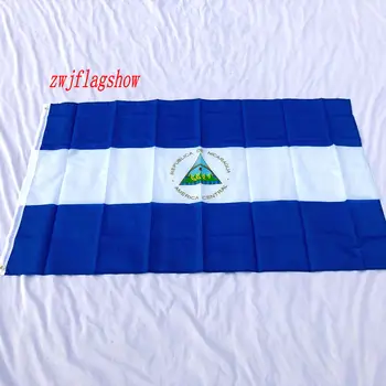 zwjflagshow Nikaragva vėliavos nemokamas pristatymas 90x150cm nic ni Nikaragva vėliavos poliesterio audiniai kabo vėliavos banner apdaila